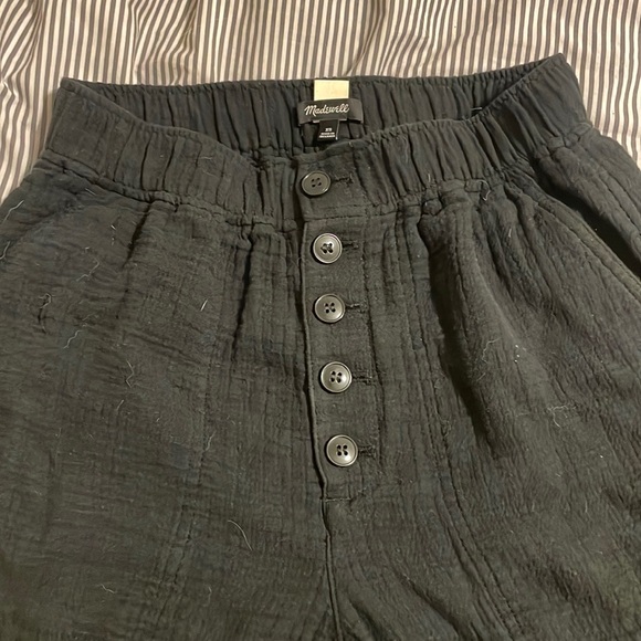 XS Madewell cotton-linen straight legged high rise elastic-waist pants - Picture 6 of 6